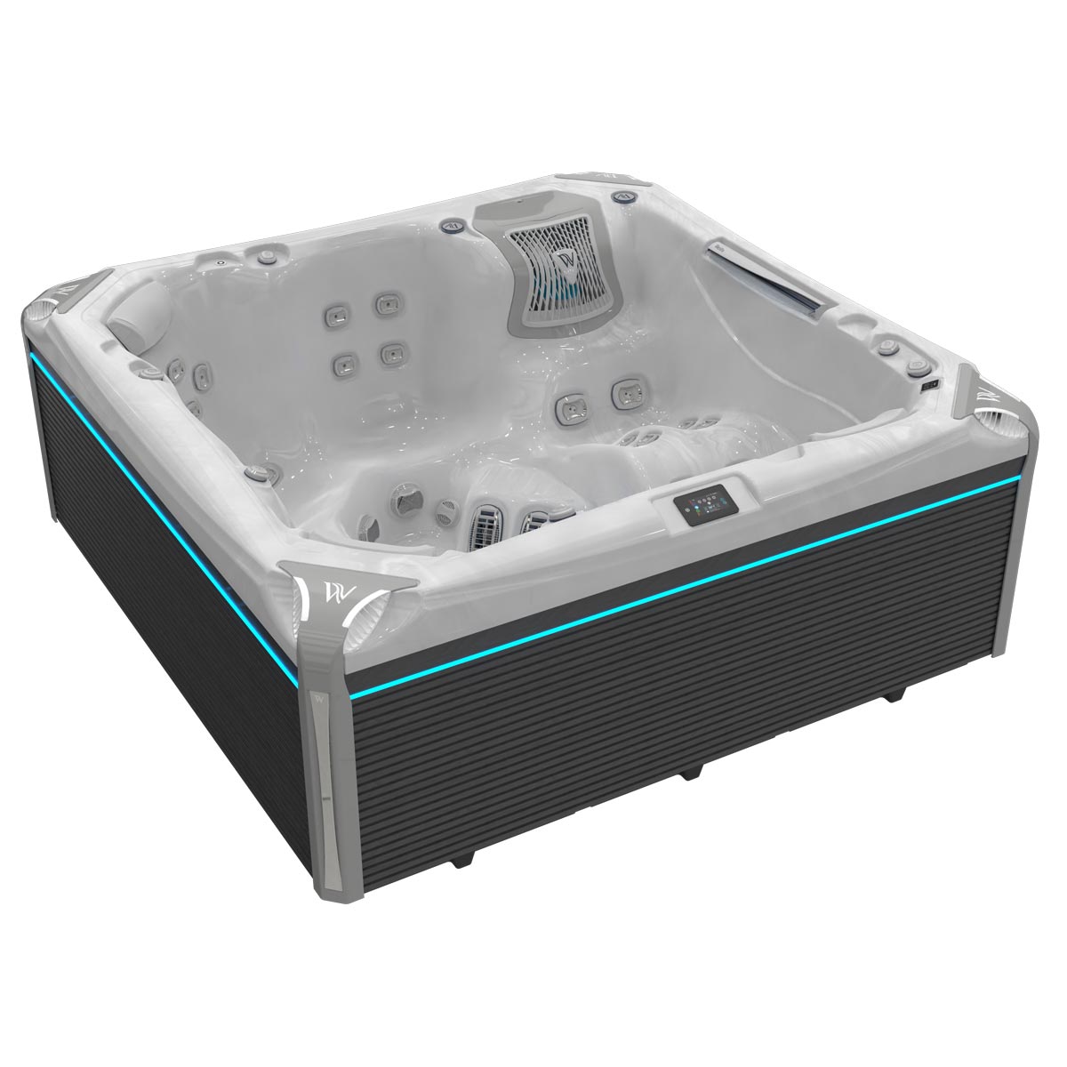 Kilimanjaro Life hottub, Sterling silver spa, Side view Whirlpool, deluxe edition
